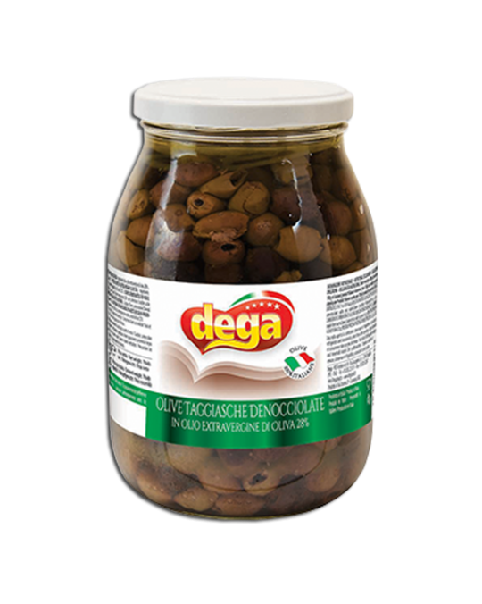 Taggiasche Olives Pitted in Olive Oil Dega 900g