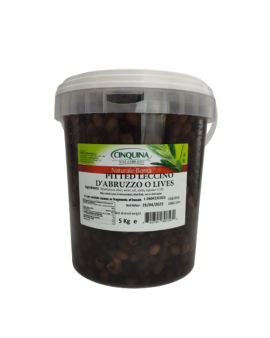 Black Olive Nere Leccino Pitted Cinquina 5kg 